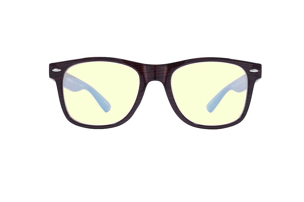 Front. Kreedom - NOSTALGIC; 45% Blue Light Filtration, Anti-Fog Coating, Anti-Reflective Mirror, Comfort-LITE Frame, Lifetime Warranty - Gloss Dark Wood Print.