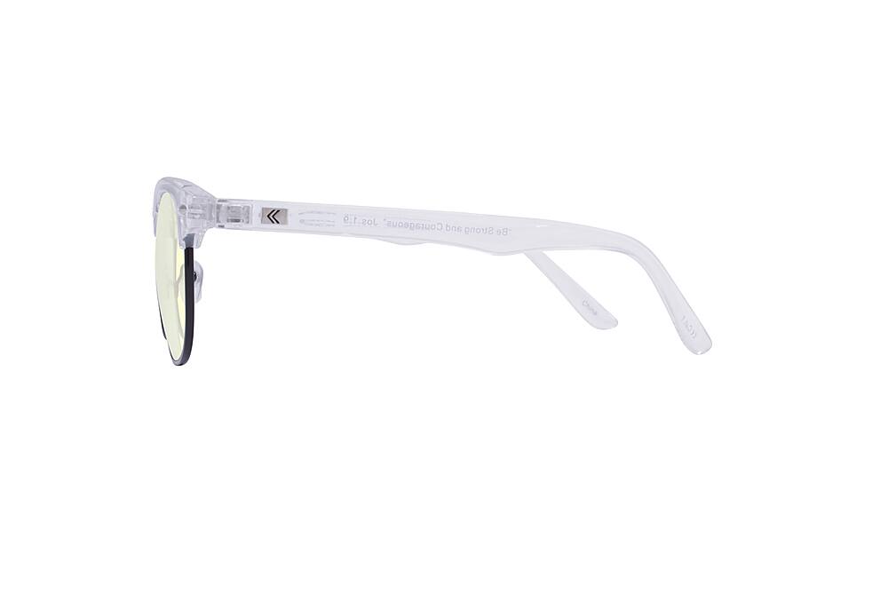 Left View: Kreedom - WAYFARTHER; 45% Blue Light Filtration, Anti-Fog Coating, Anti-Reflective Mirror, Comfort-LITE Frame, Lifetime Warranty - Gloss Crystal Clear