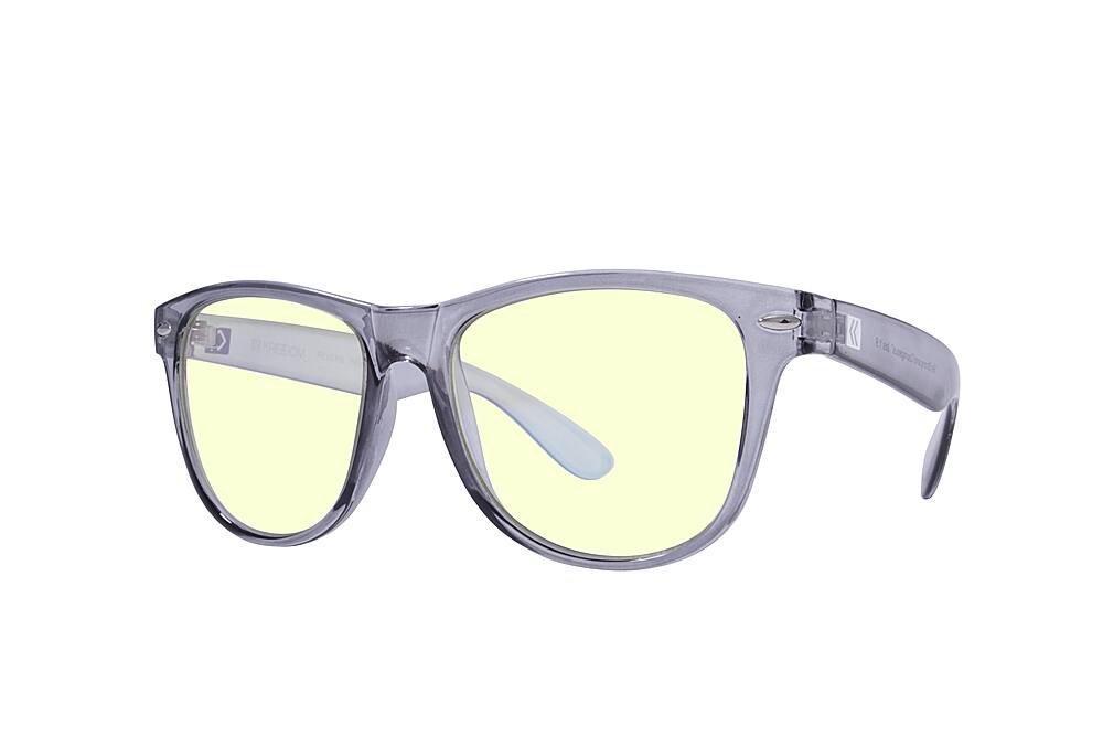Angle. Kreedom - REVERB; 45% Blue Light Filtration, Anti-Fog Coating, Anti-Reflective Mirror, Comfort-LITE Frame, Lifetime Warranty - Gloss Crystal Smoke.