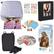 Front. HP - Sprocket Portable Photo Printer Gift Bundle with 2"x3" Zink Photo Paper, Deluxe Case, Album & More! - Purple.