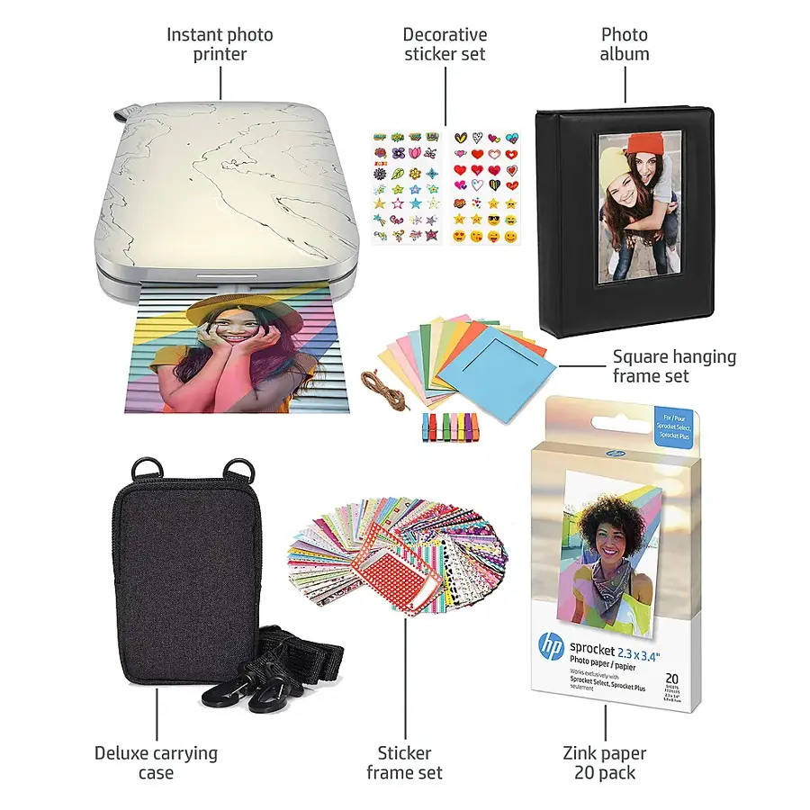 Alt View 16. HP - Sprocket Select Portable Instant Photo Printer compatible with 2.3"x3.4" Zink Photo Paper - Gift Bundle.