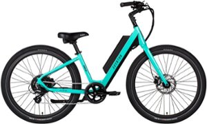 Aventon - The 2021 Pace 500 Step-Through Ebike w/ 40 mile Max Operating Range and 28 MPH Max Speed - Celeste - Front_Zoom