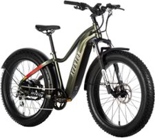 Aventon - Aventure Step-Over Ebike w/ 45 mile Max Operating Range and 28 MPH Max Speed - Small - Camouflage Green - Front_Zoom