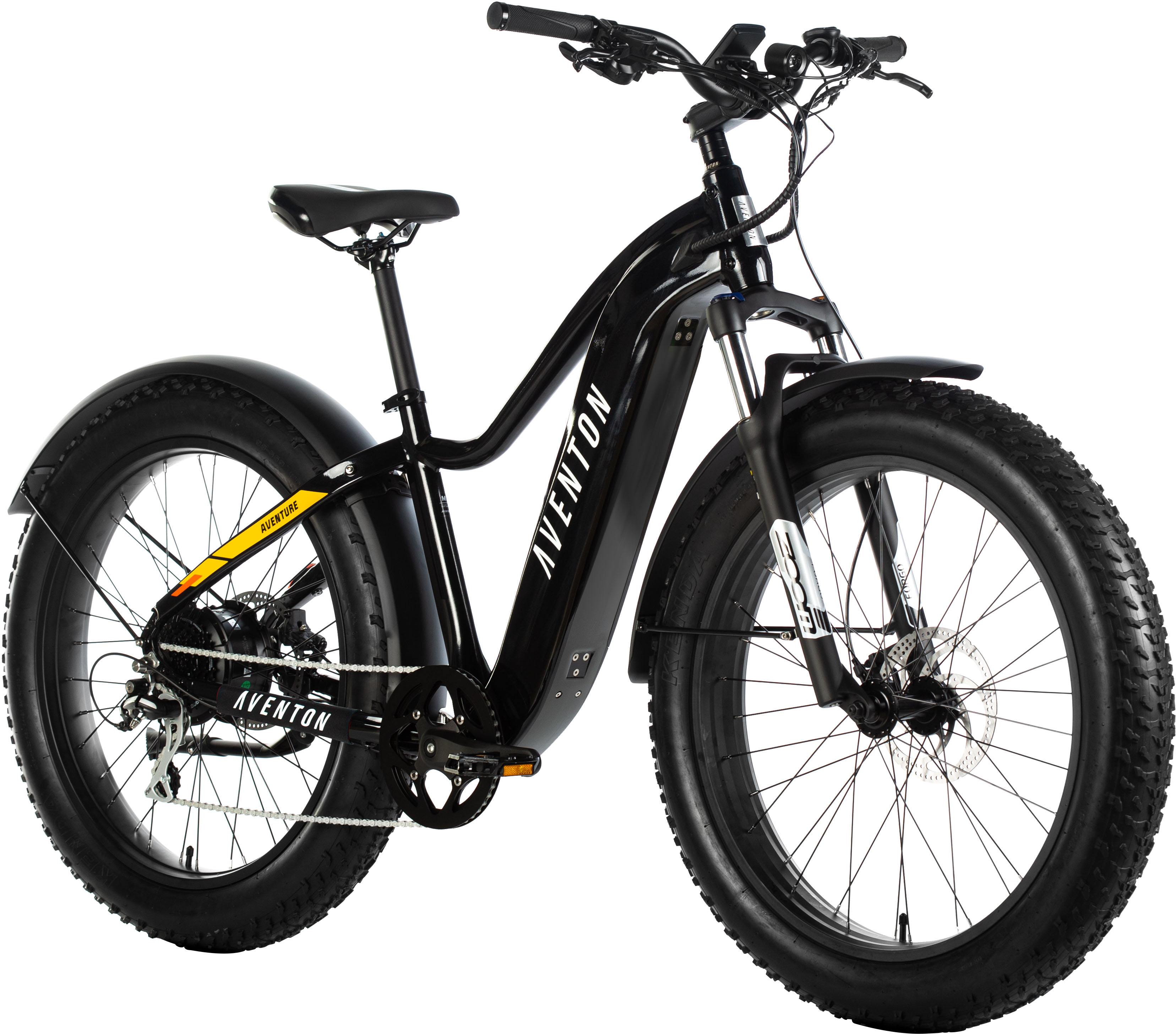 Aventon Aventure Step-Over Ebike w/ 45 mile Max Operating Range and 28 MPH Max Speed Large Fire Black 94918