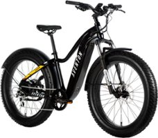 Aventon - Aventure Step-Over Ebike w/ 45 mile Max Operating Range and 28 MPH Max Speed - Large - Fire Black - Front_Zoom