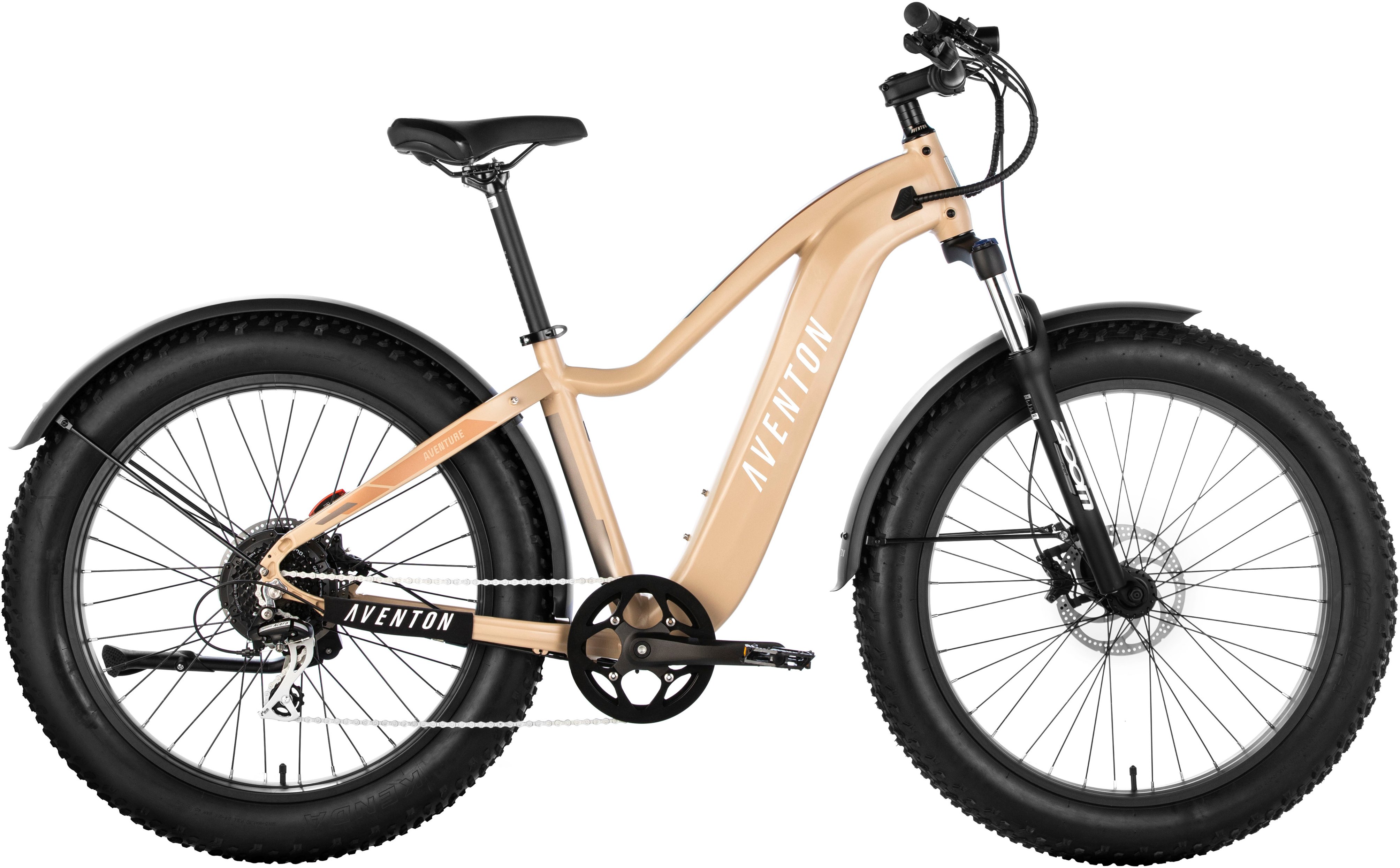 Angle View: Aventon - Aventure Step-Over Ebike w/ 45 mile Max Operating Range and 28 MPH Max Speed - Small - SoCal Sand