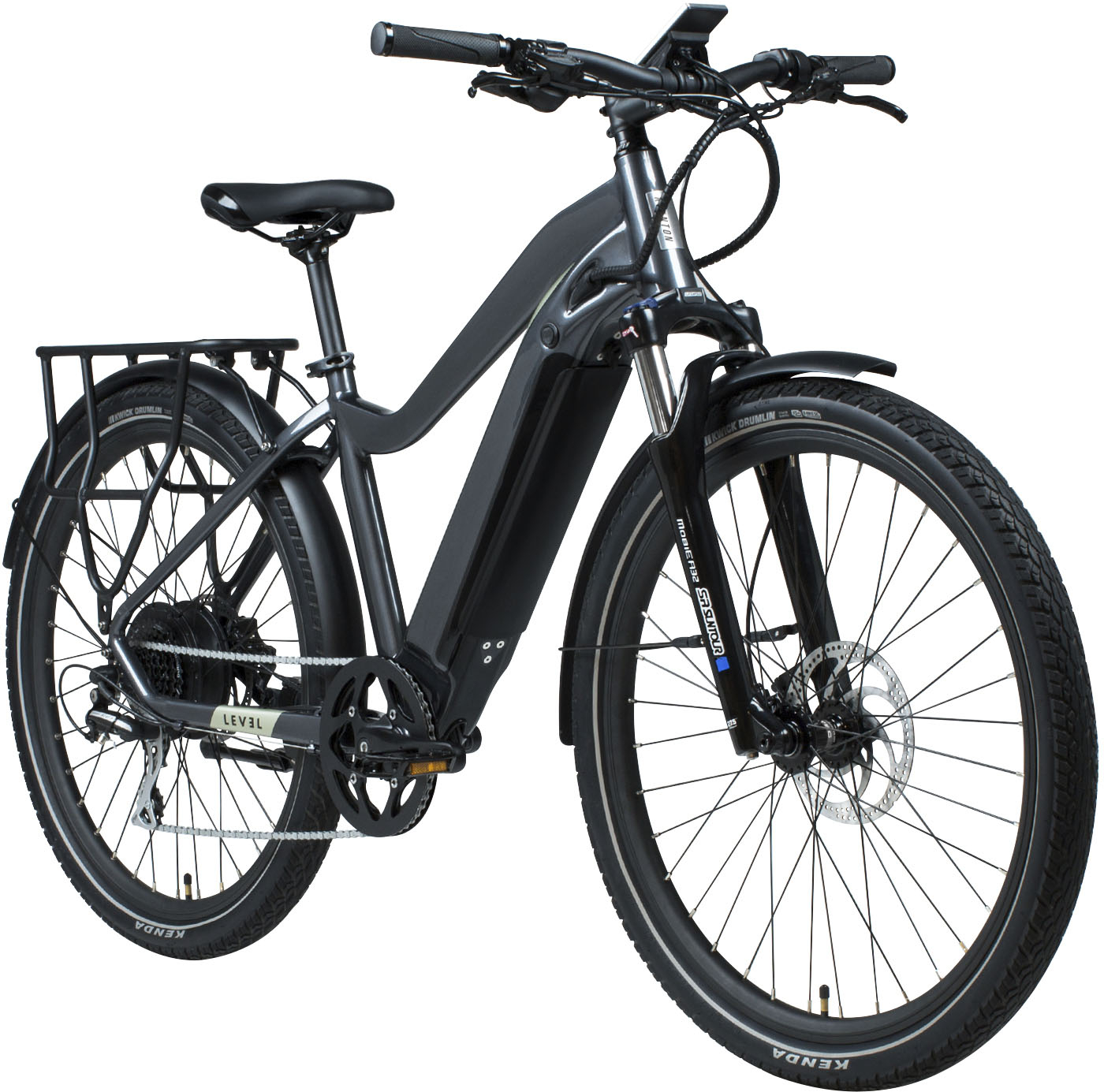 Angle View: Aventon - Level Commuter Step-Over Ebike w/ 40 mile Max Operating Range and 28 MPH Max Speed - Stone Grey