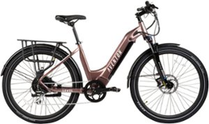 Aventon - Level Commuter Step-Through Ebike w/ 40 mile Max Operating Range and 28 MPH Max Speed - Rose Gold - Front_Zoom