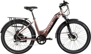 Aventon - Level Commuter Step-Through Ebike w/ 40 mile Max Operating Range and 28 MPH Max Speed - Medium/Large - Rose Gold - Front_Zoom