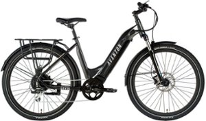 Aventon - Level Commuter Step-Through Ebike w/ 40 mile Max Operating Range and 28 MPH Max Speed - Earth Grey - Angle_Zoom