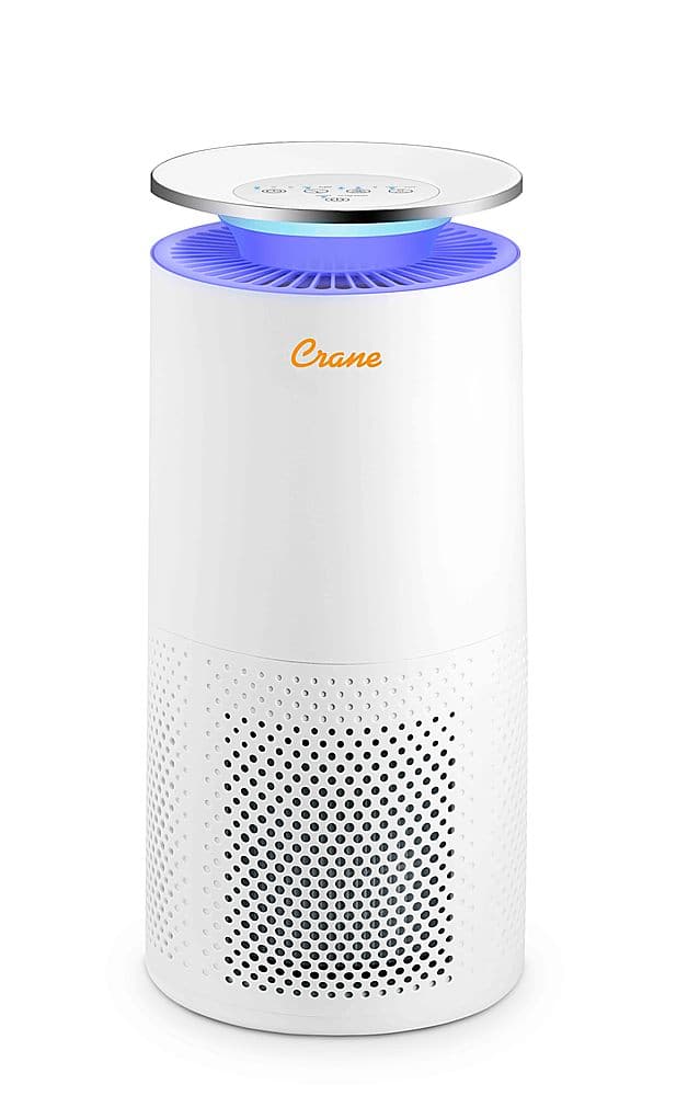 CRANE - 500 Sq. Ft. UV Light Air Purifier - White - Front_Zoom