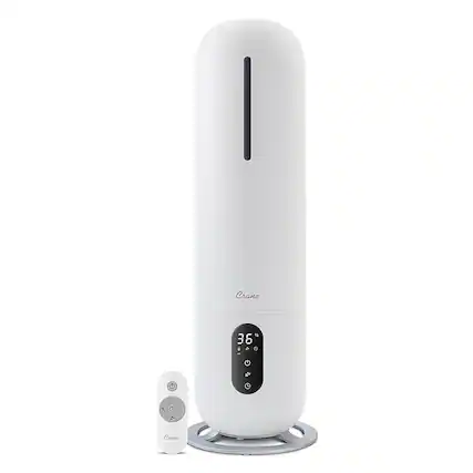 Front. CRANE - 2 Gal. Tower Ultrasonic Cool Mist Humidifier with Remote - White.