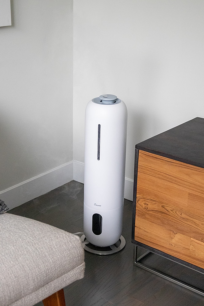 Alt View 11. CRANE - 2 Gal. Tower Ultrasonic Cool Mist Humidifier with Remote - White.