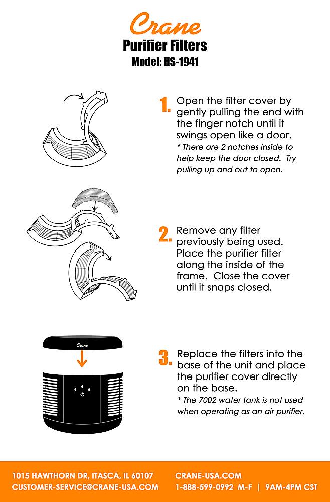 Alt View 12. CRANE - 2 piece Air Filter Set for Evap Hum EE-7002/7003 - WHITE.