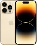 Front Zoom. Apple - iPhone 14 Pro 256GB - Gold (AT&T).