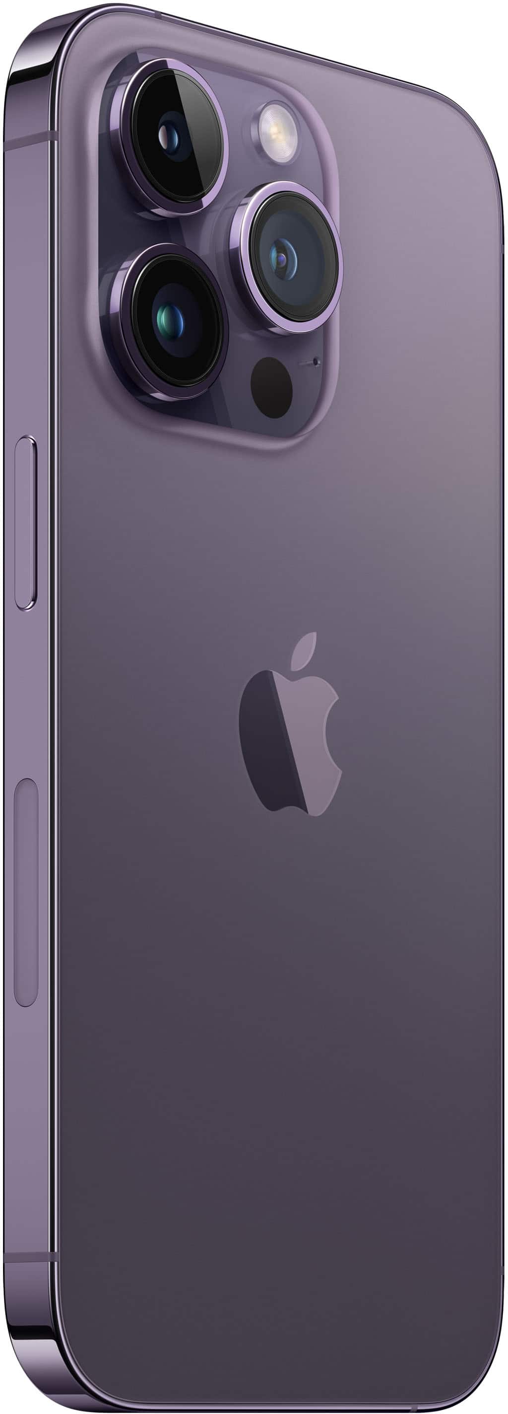 Left. Apple - iPhone 14 Pro 256GB - Deep Purple.