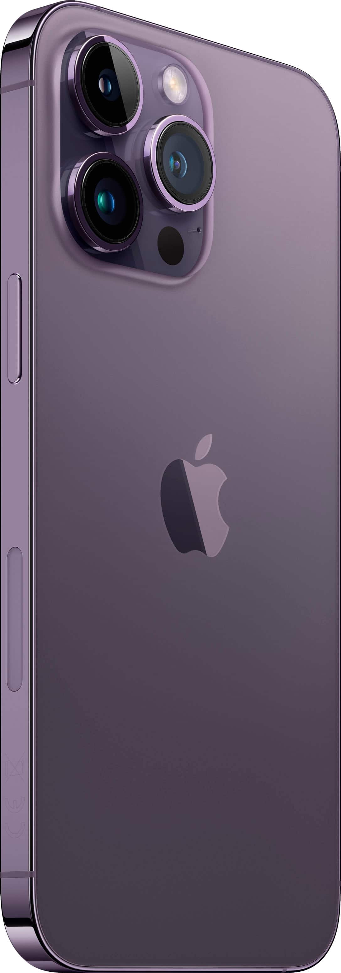 Left. Apple - iPhone 14 Pro Max 128GB - Deep Purple.
