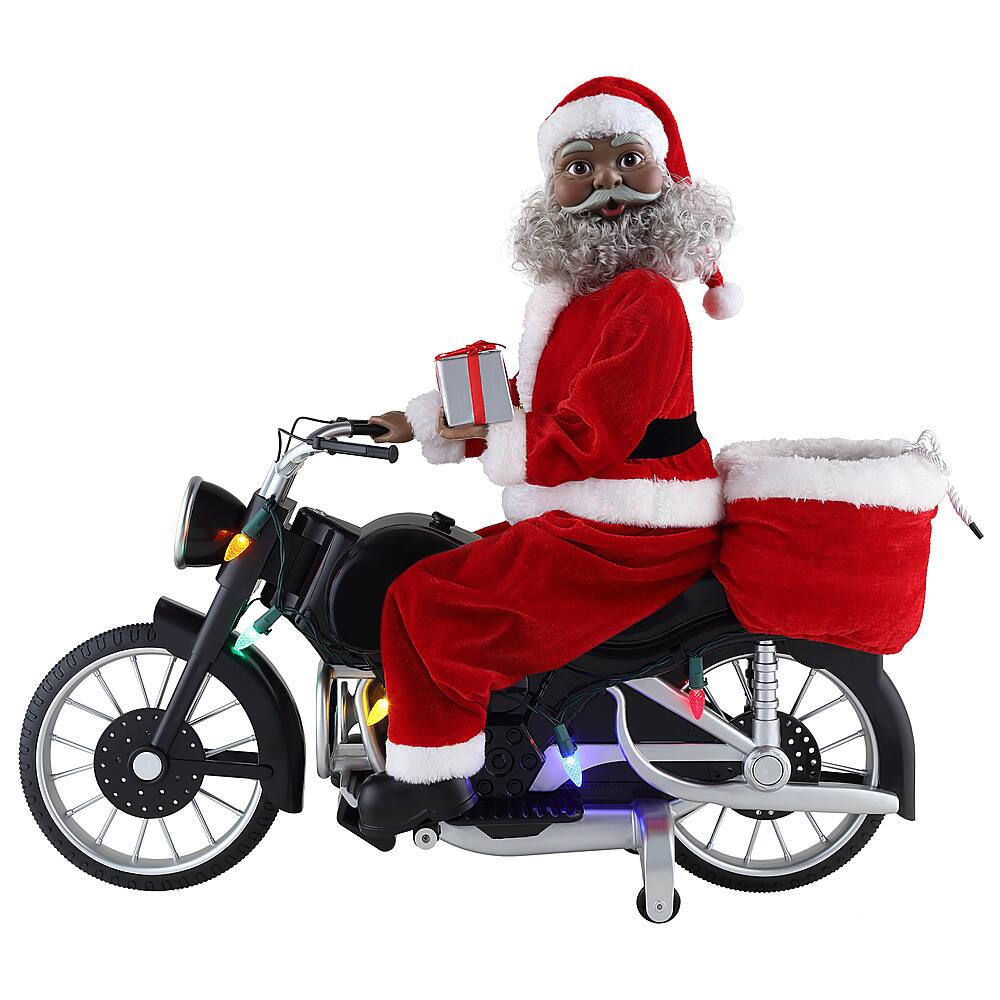 Best Buy: Mr Christmas Motorcycling Santa Black 30494