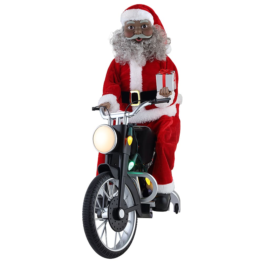 Best Buy: Mr Christmas Motorcycling Santa Black 30494