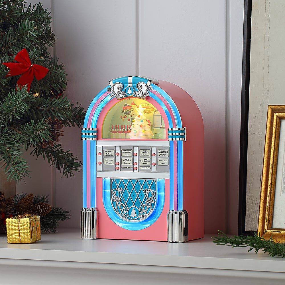 Mr Christmas 10.5" Vintage Christmas Jukebox Pink 37422 Best Buy