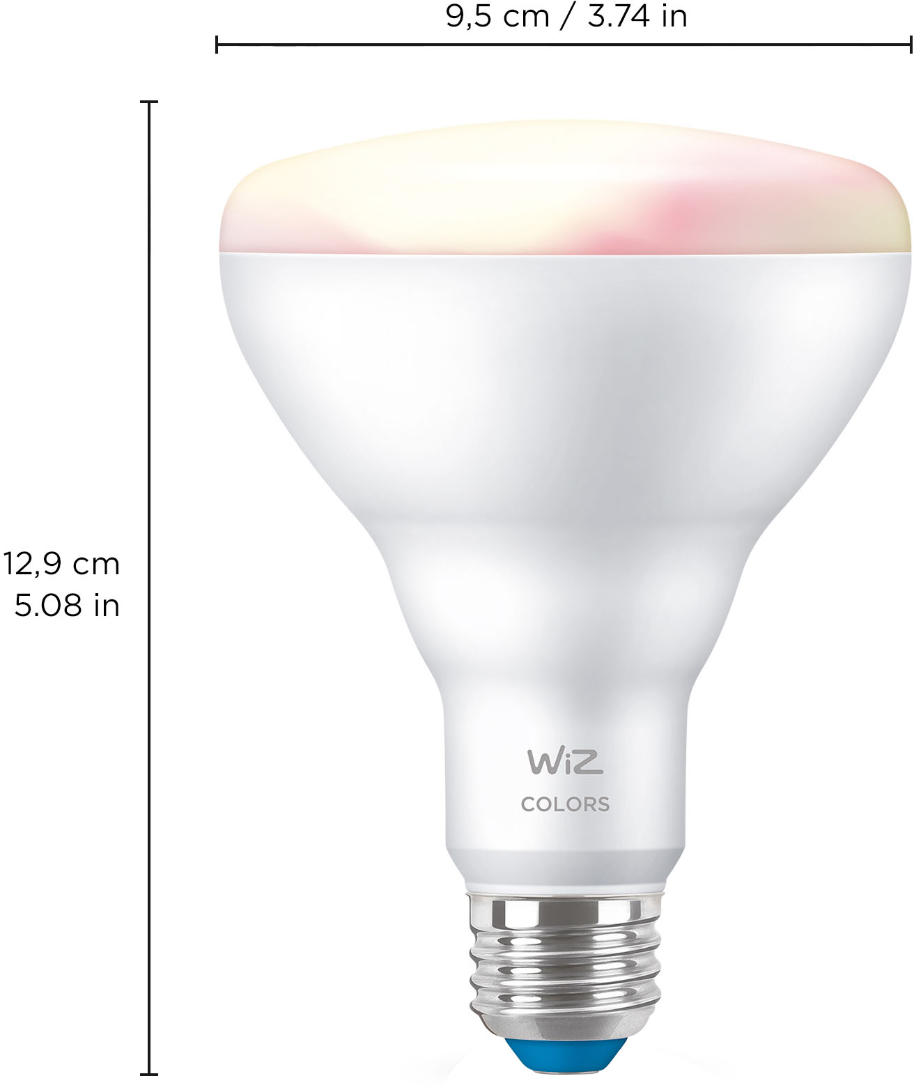 Left View: WiZ - BR30 Bulb (2-Pack) - Color and Tunable White