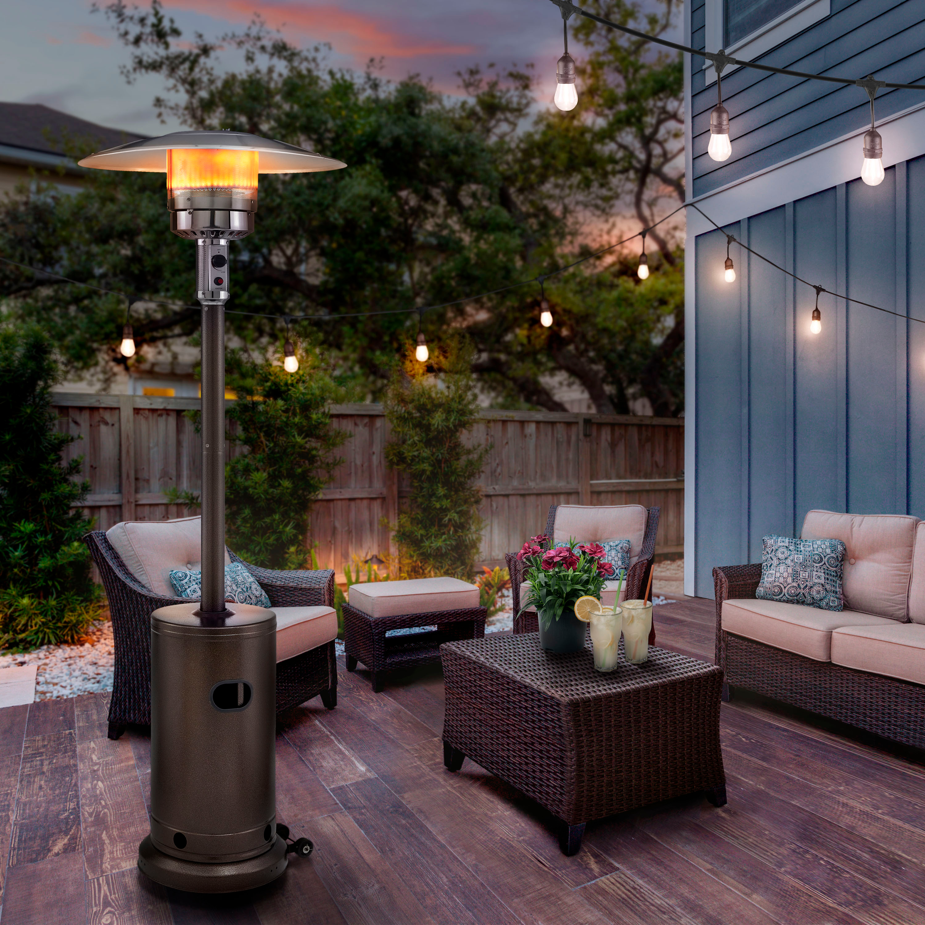 Angle View: Insignia™ - Standing Patio Heater - Brown