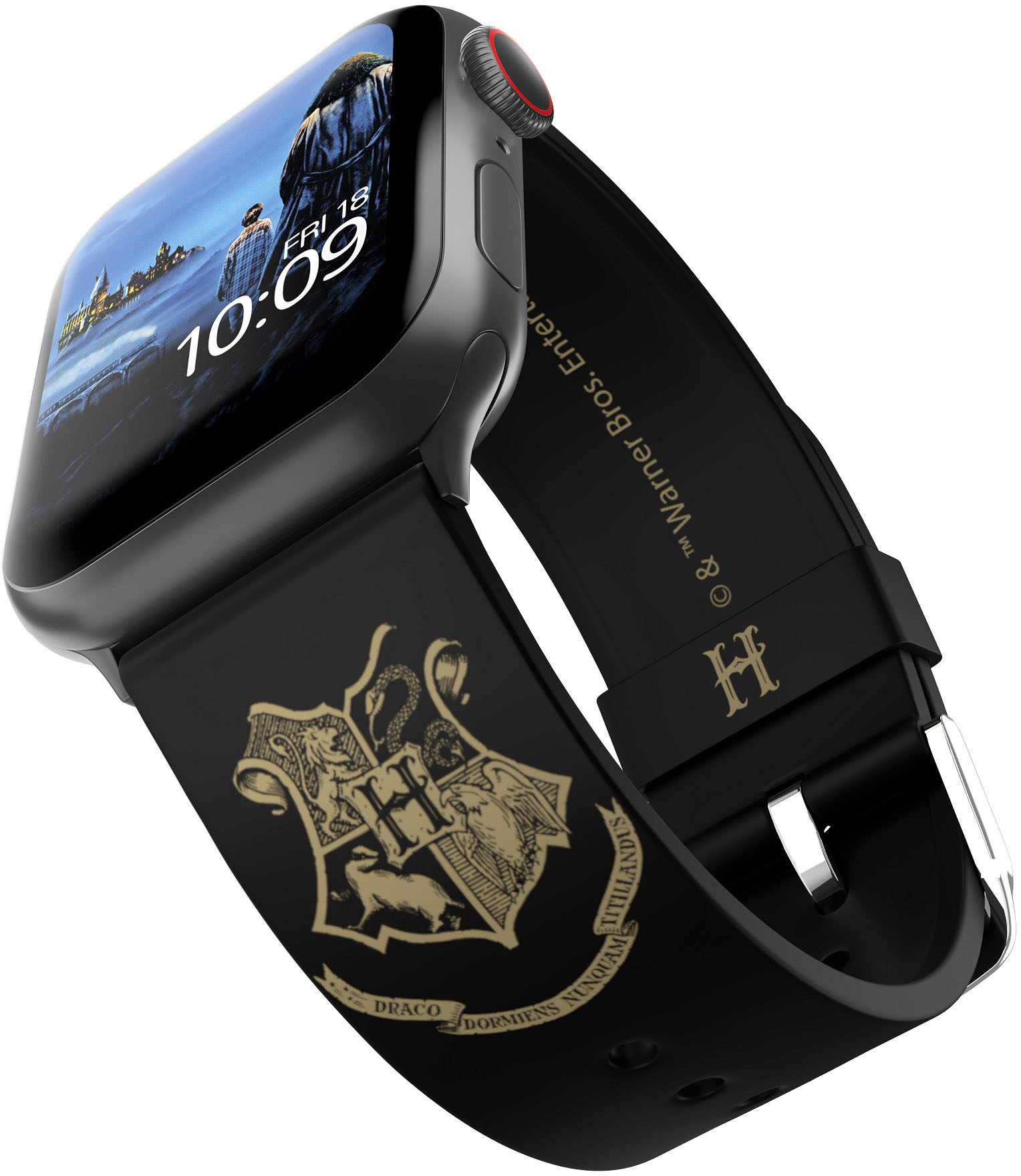 Angle View: MobyFox - Harry Potter - Hogwarts Black&Gold Smartwatch Band - Compatible with Apple Watch - Fits 38mm, 40mm, 42mm and 44mm