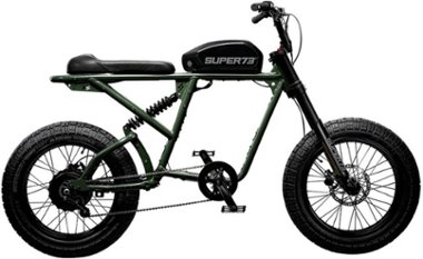 Super73 - R Electric Motorbike w/ 75+ mile max operating range & 28+ mph max speed - Olive - Front_Zoom