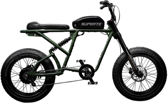 Front. Super73 - R Electric Motorbike w/ 75+ mile max operating range & 28+ mph max speed - Olive.