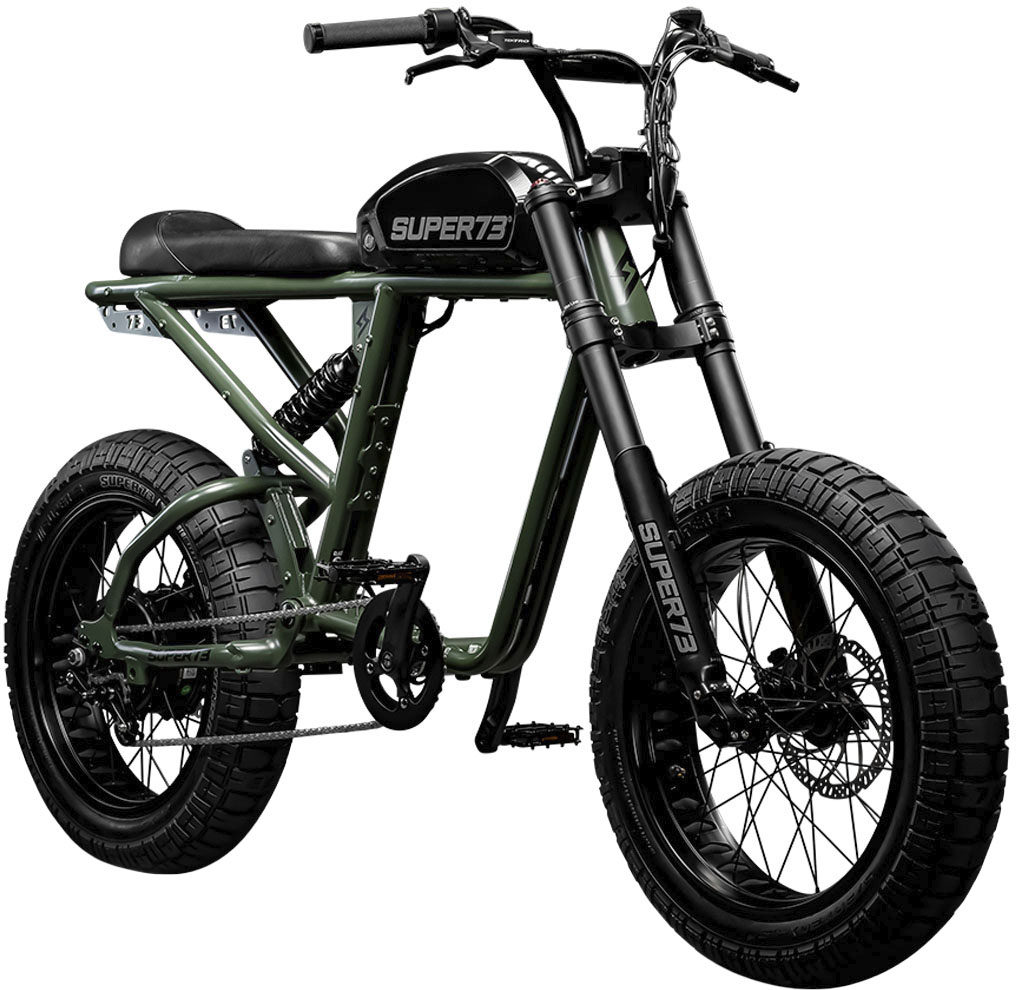 Super73 R Electric Motorbike w/ 75+ mile max operating range and 28+ mph max speed Olive FS-V0030