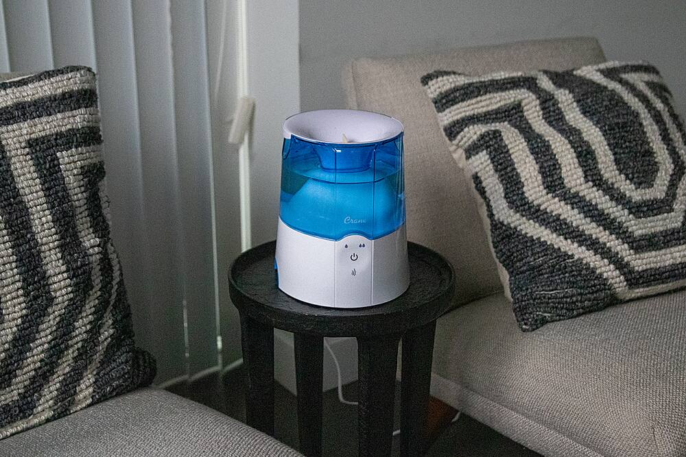 Alt View 11. CRANE - 0.5 Gal. Warm Mist Humidifier with 2 Speed Settings - Blue/White.