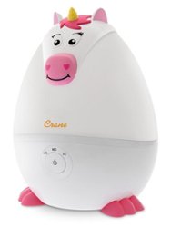 CRANE - 0.5 Gal. Adorable Ultrasonic Cool Mist Humidifier Unicorn - White/Pink - Front_Zoom