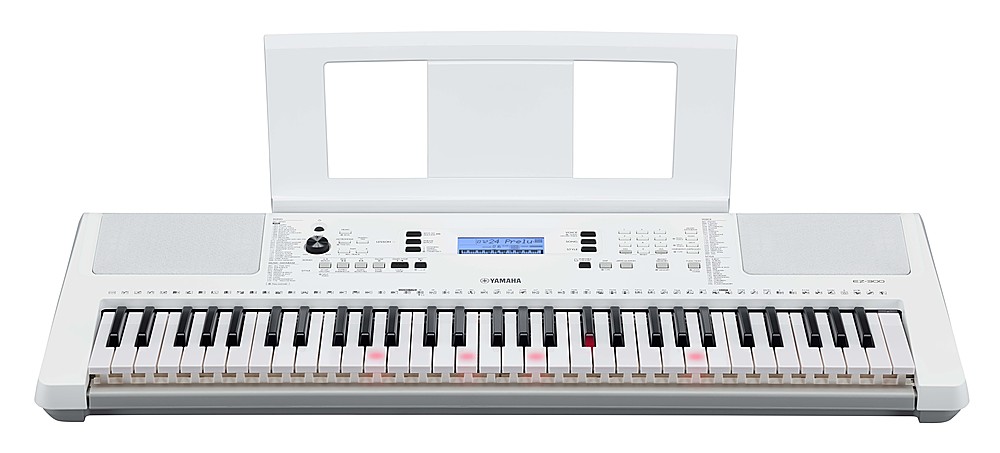 Left View: Yamaha EZ300 Full-Size Keyboard with 61 Lighted Keys