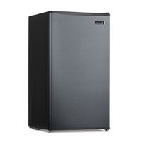 Newair 3.3 Cu. Ft. Compact Mini Refrigerator with Freezer, Can Dispenser, Crisper Drawer and Energy Star Certified - Gray - Front_Zoom