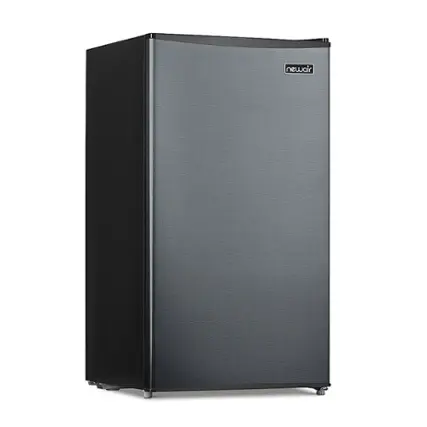 Front. NewAir - 3.3 Cu. Ft. Compact Mini Refrigerator with Freezer, Can Dispenser, Crisper Drawer and Energy Star Certified - Gray.