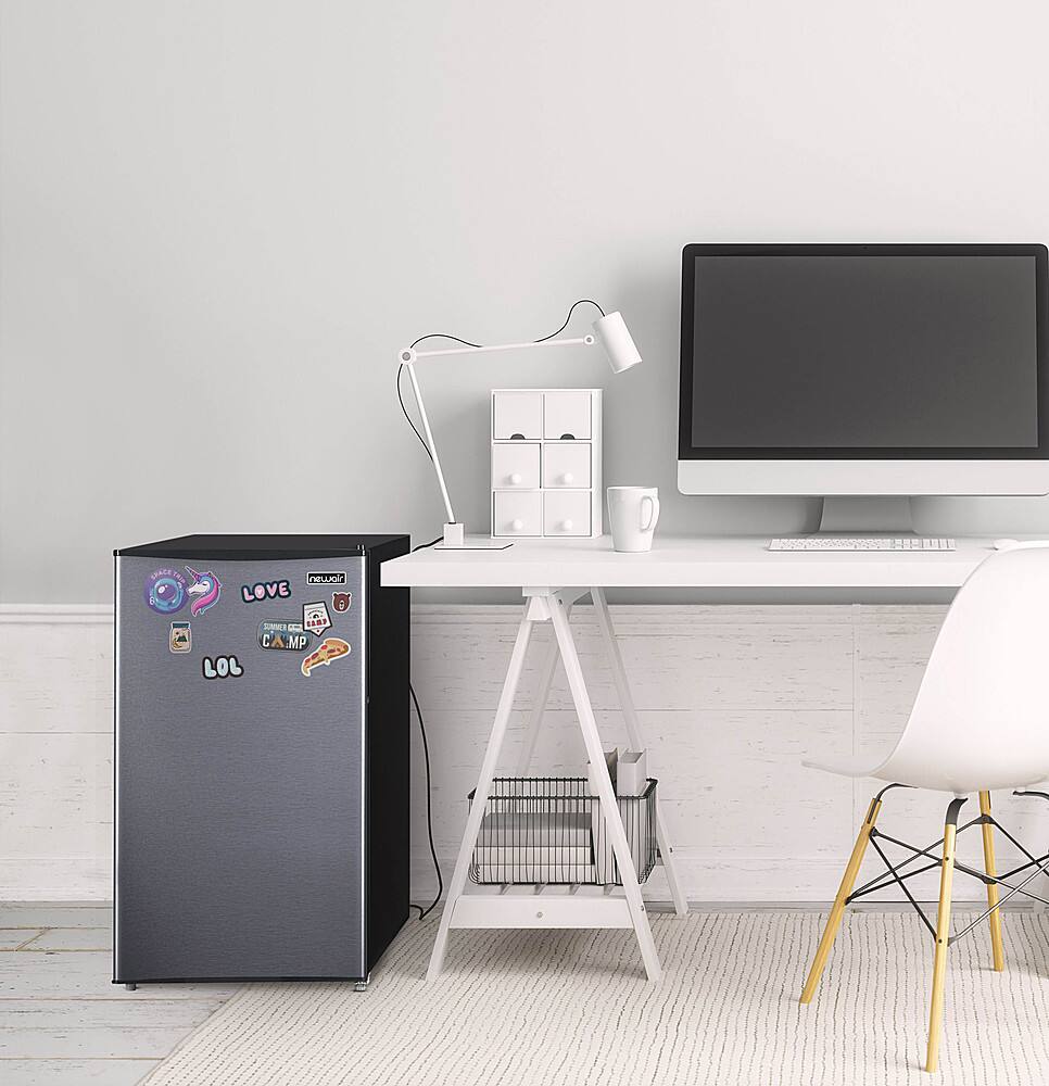Alt View 14. NewAir - 3.3 Cu. Ft. Compact Mini Refrigerator with Freezer, Can Dispenser, Crisper Drawer and Energy Star Certified - Gray.