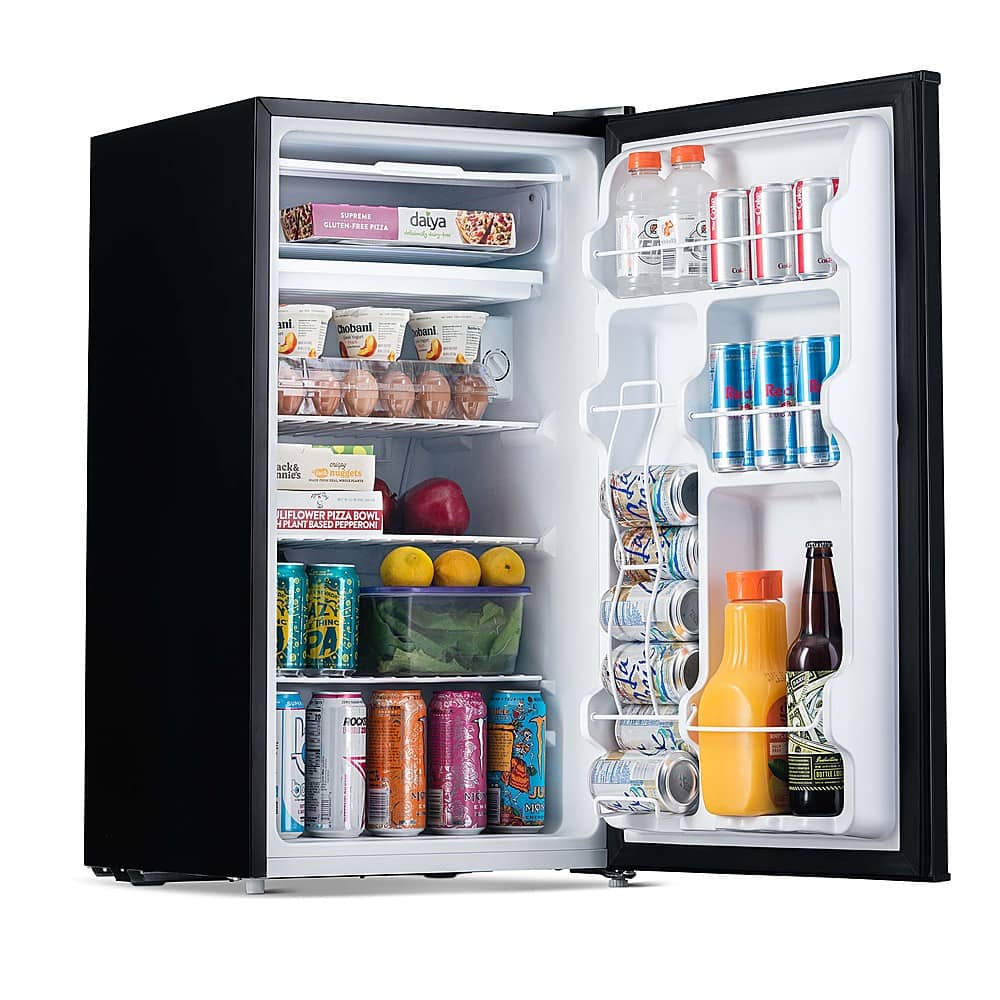 Alt View 21. NewAir - 3.3 Cu. Ft. Compact Mini Refrigerator with Freezer, Can Dispenser, Crisper Drawer and Energy Star Certified - Gray.