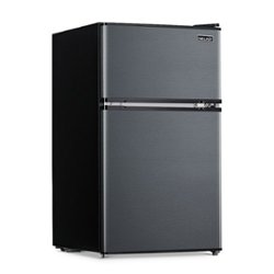 Newair 3.1 Cu. Ft. Compact Mini Refrigerator with Freezer, Auto Defrost, Can Dispenser and Energy Star - Gray - Front_Zoom