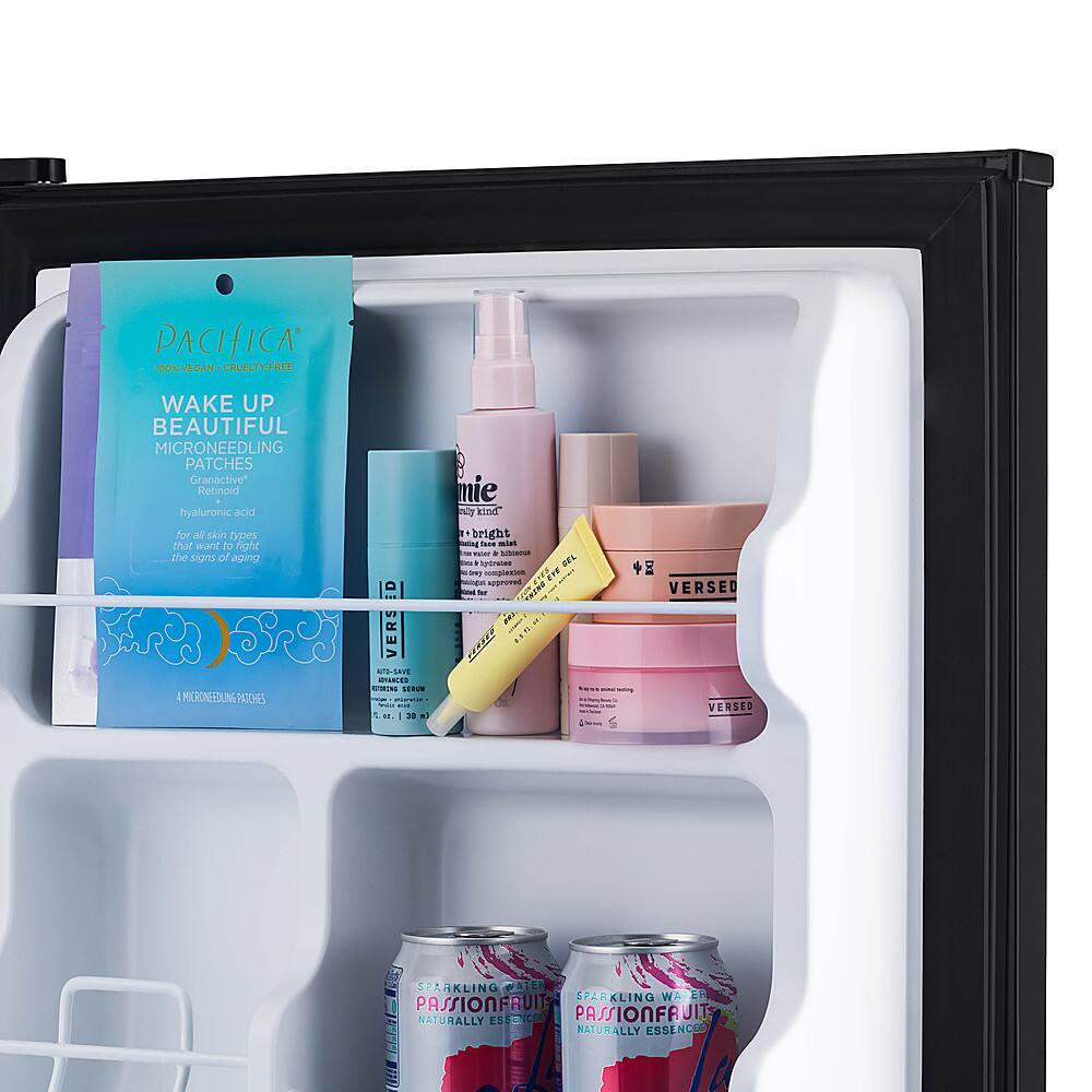 Alt View 19. NewAir - Newair 3.3 Cu. Ft. Compact Mini Refrigerator with Freezer, Can Dispenser, Crisper Drawer and Energy Star Certified - Black.