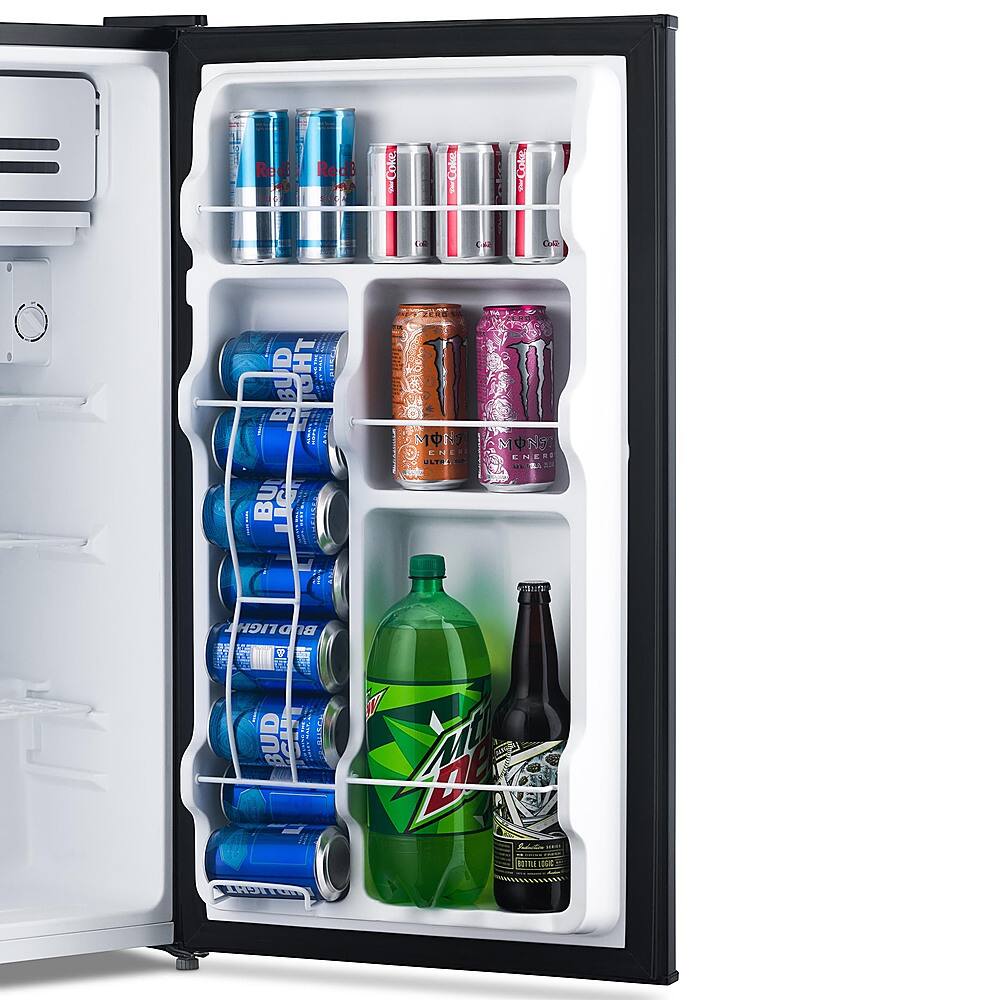 Alt View 21. NewAir - Newair 3.3 Cu. Ft. Compact Mini Refrigerator with Freezer, Can Dispenser, Crisper Drawer and Energy Star Certified - Black.