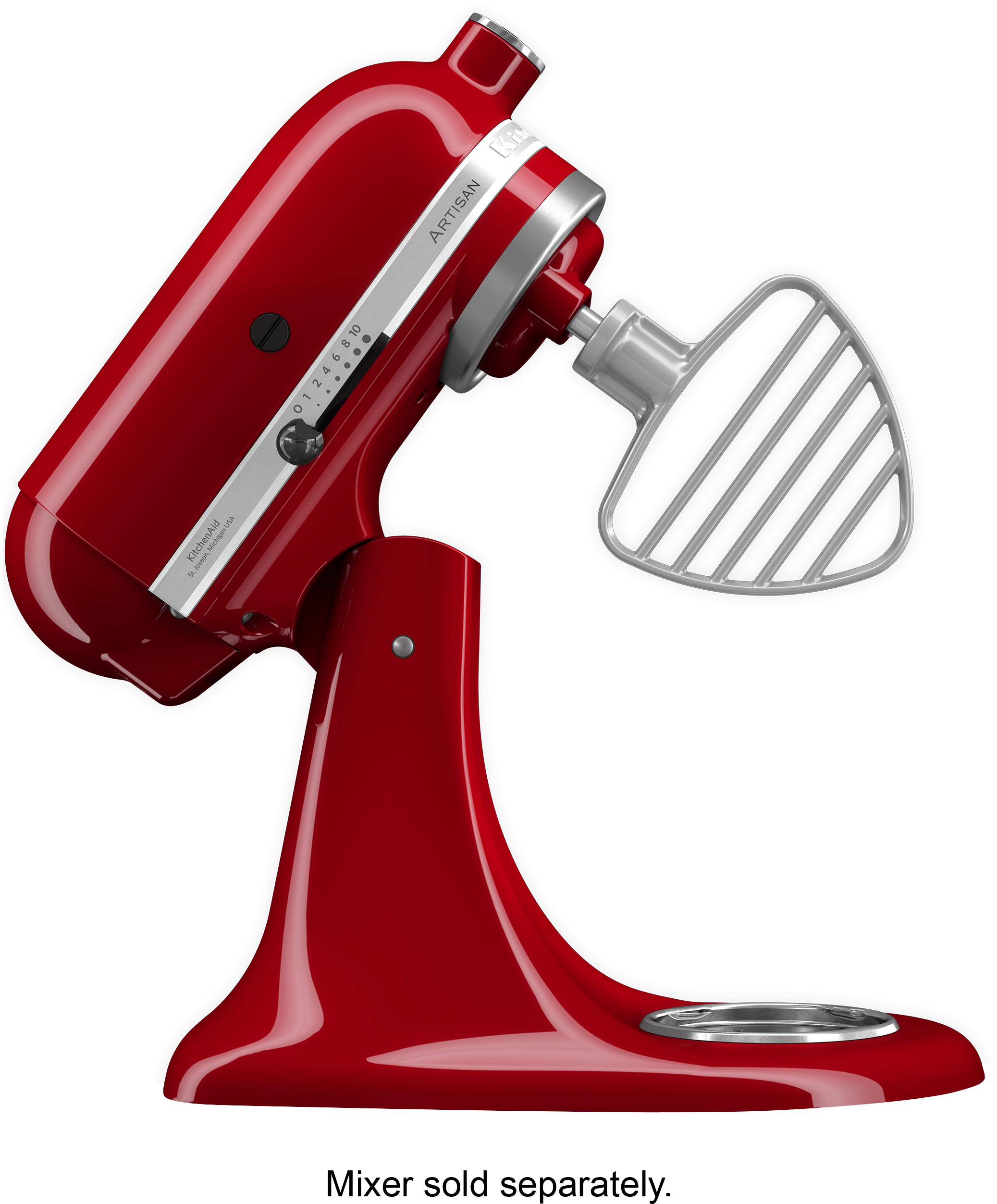 Angle View: Pastry Beater for KitchenAid Tilt Head Stand Mixers - subtle silver