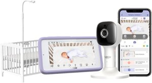 Hubble Connected - Nursery Pal Crib Edition 5" Smart HD Wi-Fi Video Baby Monitor - White - Front_Zoom
