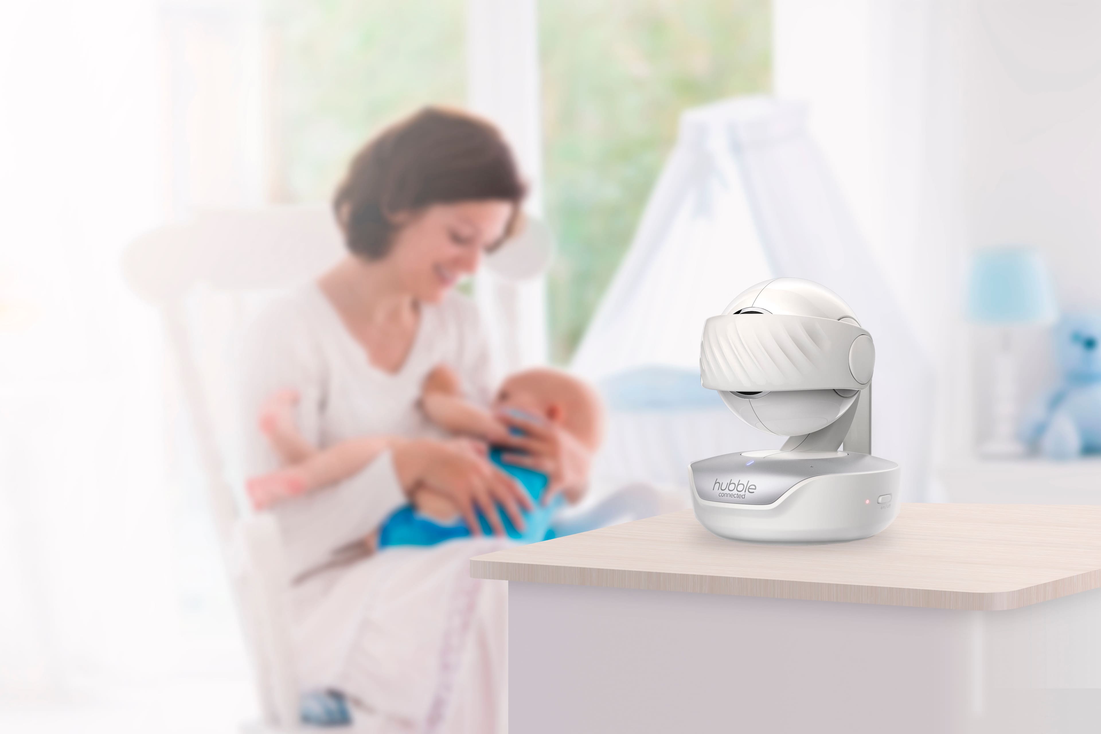 Alt View 17. Hubble Connected - Nursery Pal Deluxe 5" Smart HD Wi-Fi Video Baby Monitor - White.