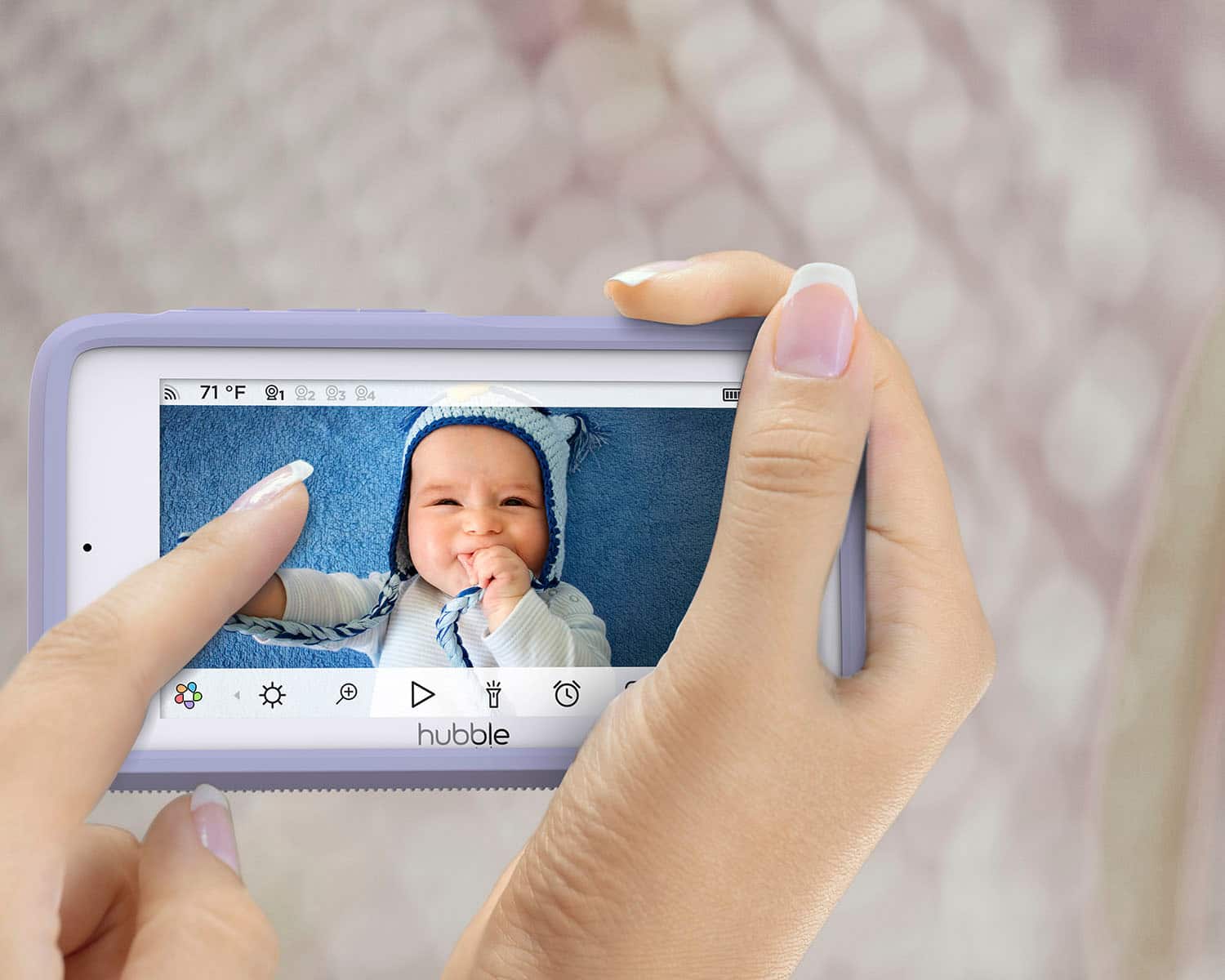 Alt View 19. Hubble Connected - Nursery Pal Deluxe 5" Smart HD Wi-Fi Video Baby Monitor - White.