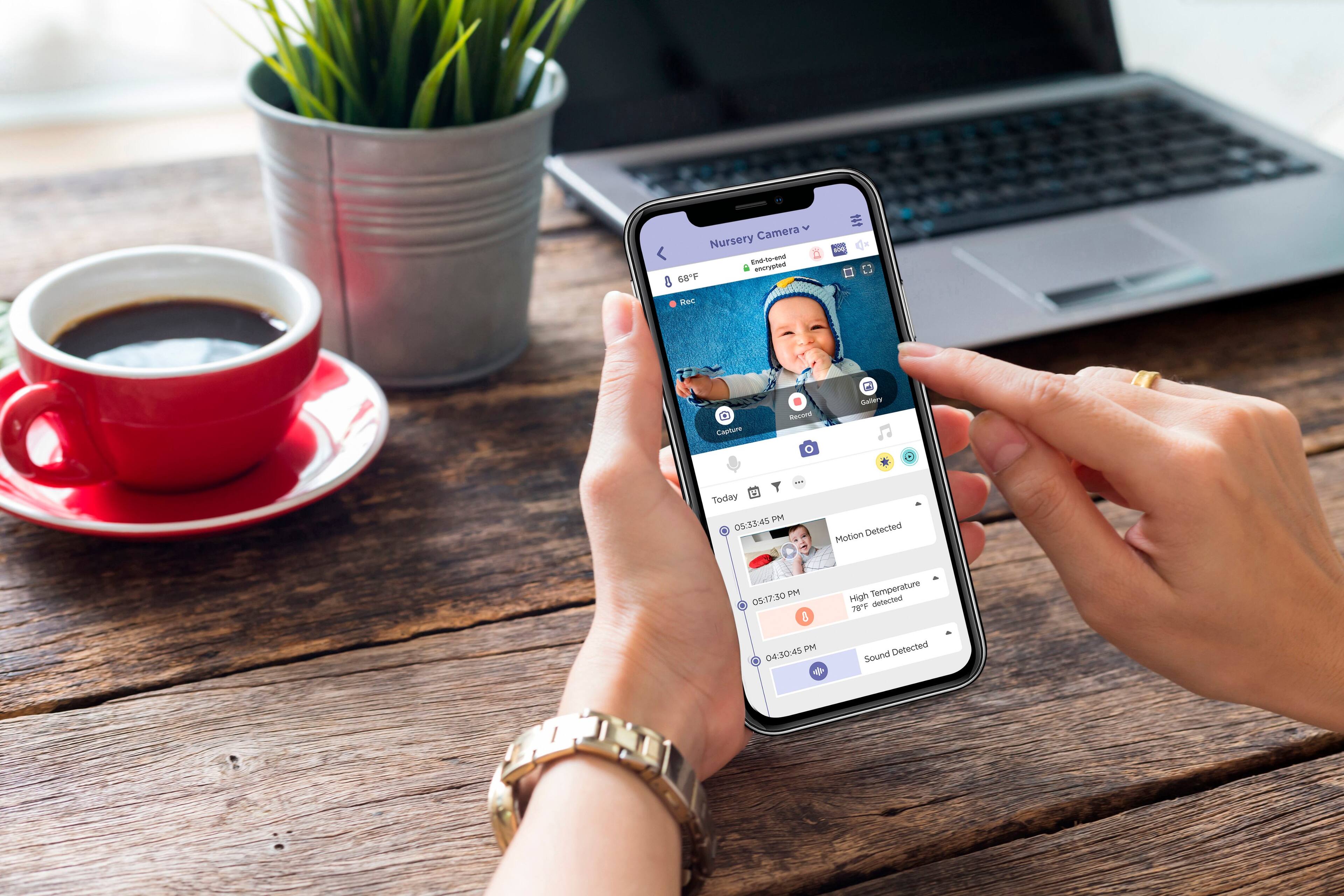 Alt View 20. Hubble Connected - Nursery Pal Deluxe 5" Smart HD Wi-Fi Video Baby Monitor - White.