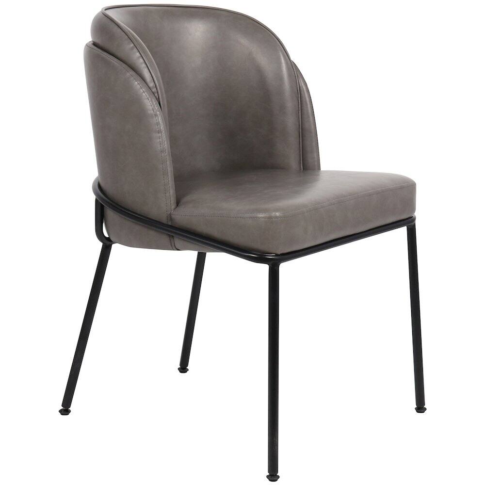 Alt View 4. Meridian Furniture - Jagger Grey Vegan Leather Dining Chair, Set of 2 - Grey.