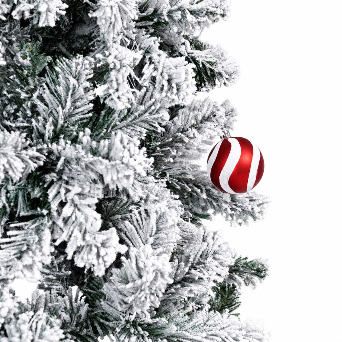 Wisairt 7.5FT Pre Lit Flocked Pencil Christmas Tree, 682 Tips, 300