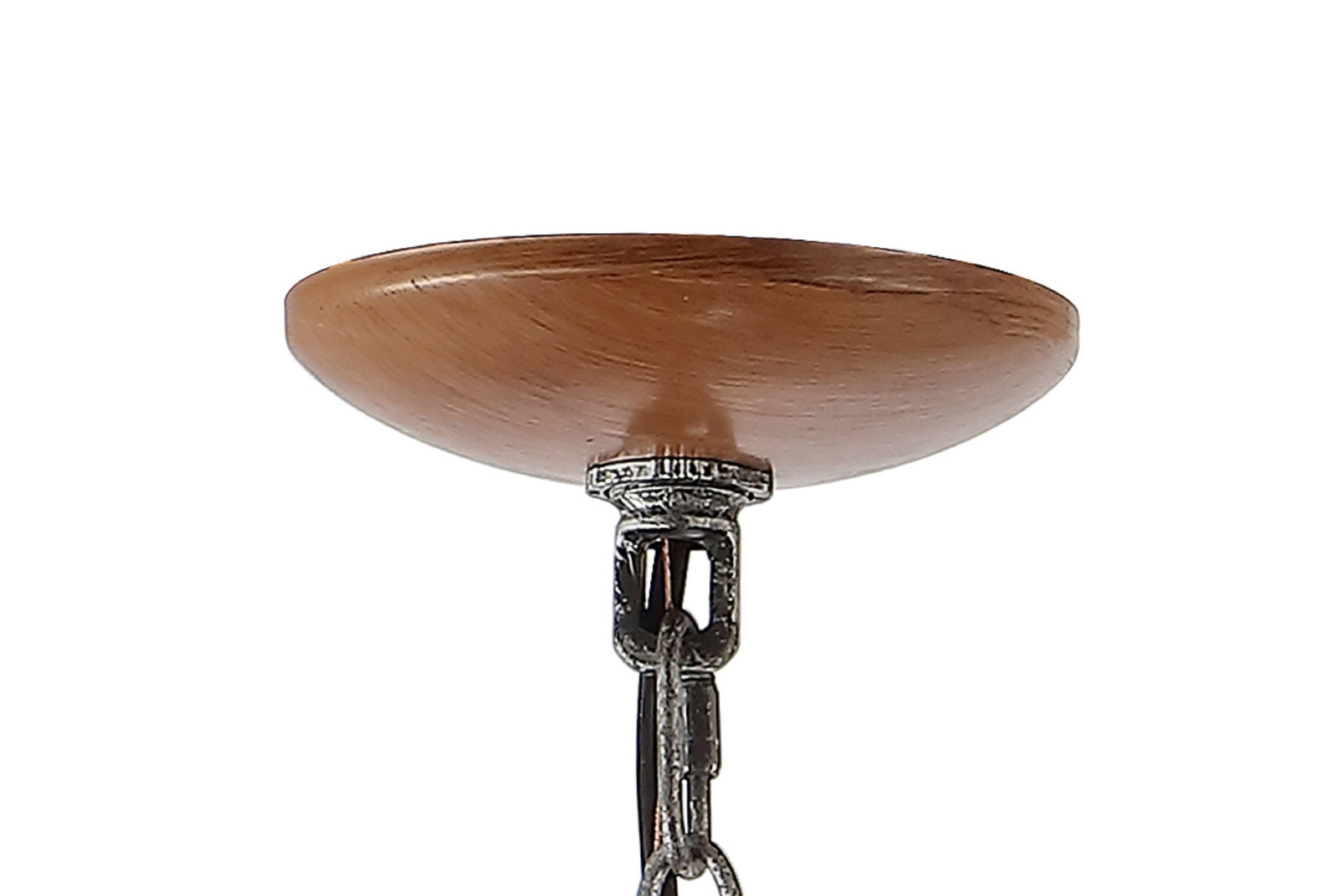 Alt View 5. Jonathan Y - Gaines 16" 4-Light Adjustable Iron Rustic Industrial LED Pendant, Brown/Silver - Silver/Brown.