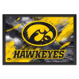 Sporticulture - Iowa Hawkeyes 14" x 20" Brush Stroke Logo Framed Art Print - Multicolor