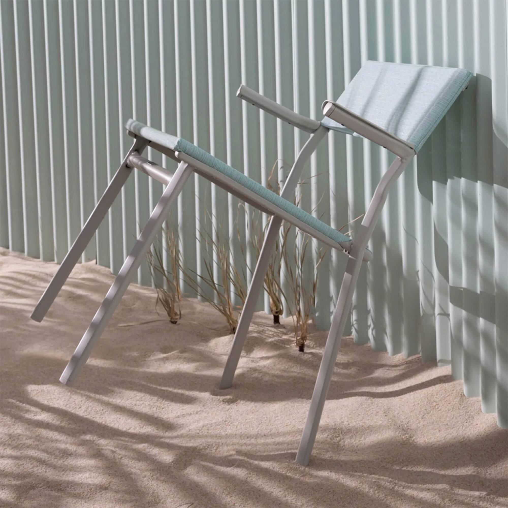 Alt View 4. Lafuma - Lafuma Batyline Duo ORON Outdoor Armchair, Titanium/Mistral Blue (Set of 2) - Titane Frame - Mistral Blue, Set of 2.